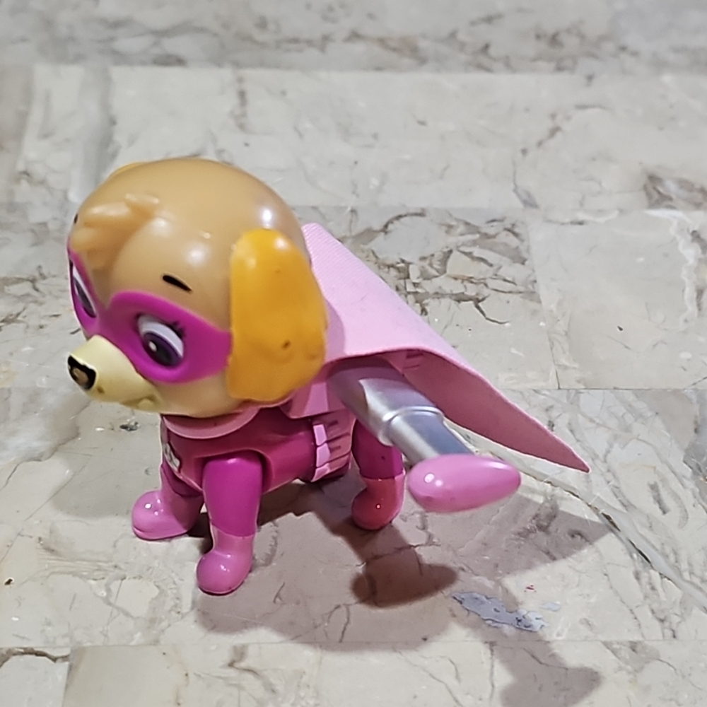 Pink and Tan‎ Superhero Dog Figurine Skye Rare Piece